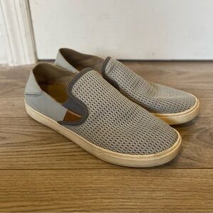 OLUKAI Pehuea Gray Slip On Sneaker Shoes